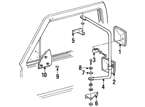 1993 Chevy K3500 Outside Mirrors Diagram 2 - Thumbnail