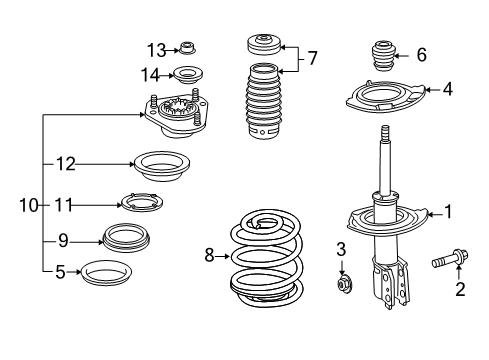 2006 Pontiac Torrent Struts & Components Diagram