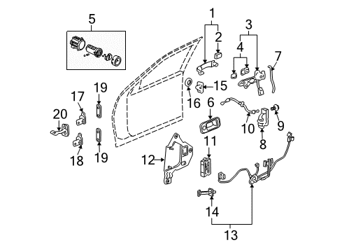 2010 Cadillac STS Handle, Outside, Driver Side Diagram for 20806427