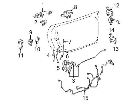 2008 Pontiac Solstice Lock Cylinder, Front Diagram for 25863898