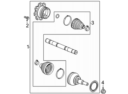 2025 GMC Sierra 3500 HD Axle Shaft - Front Diagram