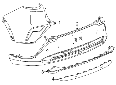 2024 Buick Envista Fascia, Front And Rear Bumper/Fascia Face Diagram for 42870754
