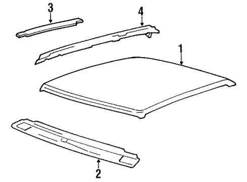 1989 Cadillac Fleetwood Roof & Components Diagram