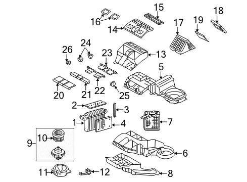 2005 Buick Rainier Blower Motor Diagram for 89018747