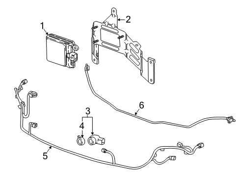 2019 Buick Regal TourX Electrical Components - Front Bumper Diagram