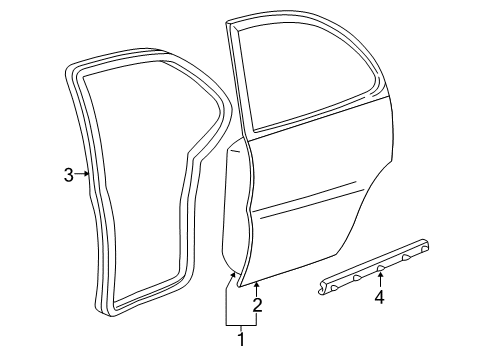 2000 Chevy Impala Door & Components Diagram
