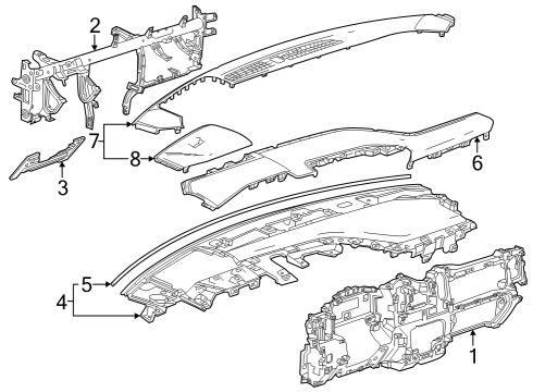 2022 GMC Sierra 1500 Instrument Panel Diagram for 85558628
