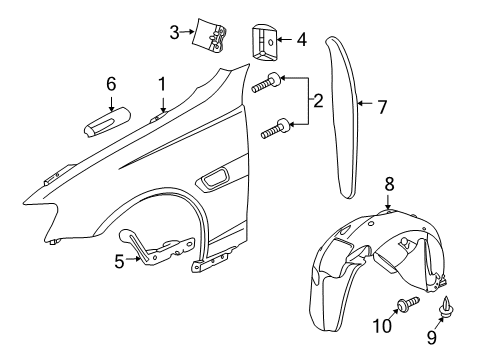 2008 Pontiac G8 Fender Liner Diagram for 92268803