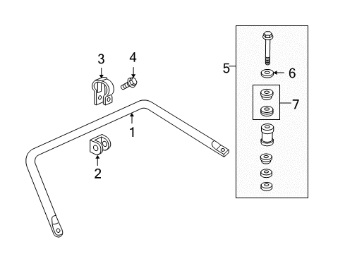 2007 Buick Lucerne Stabilizer Bar & Components Diagram 4 - Thumbnail
