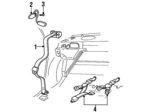 1997 Buick LeSabre Rear Seat Belts Diagram