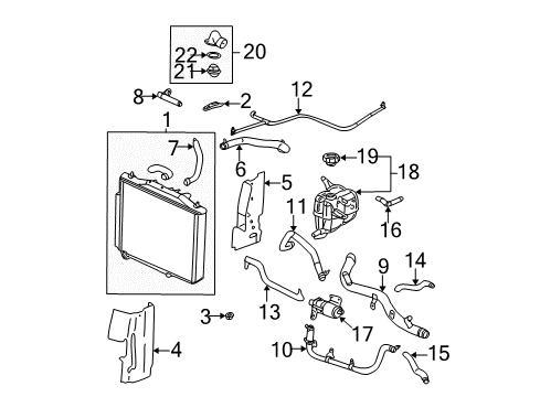 2003 Cadillac CTS Upper Hose Diagram for 25740124