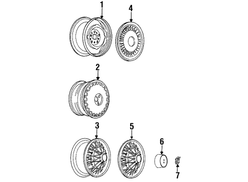 1986 Cadillac DeVille Wheels & Trim Diagram