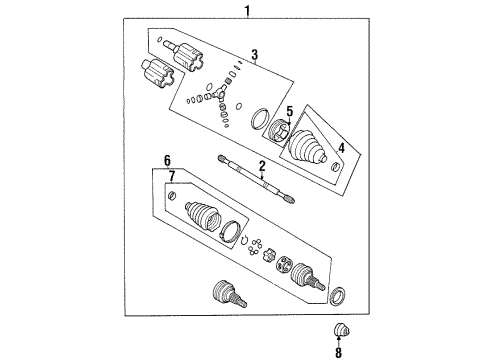 1999 Oldsmobile Intrigue Drive Axles - Front Diagram