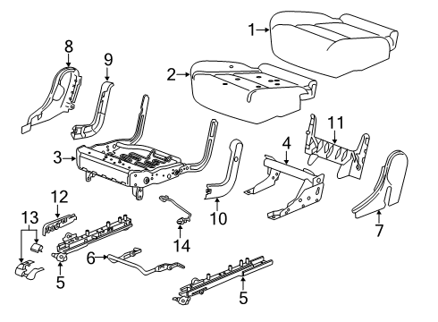 2018 Chevy Traverse Cushion Cover, Passenger Side Diagram for 84285837