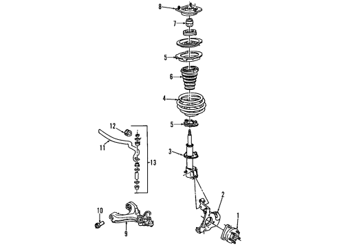 2007 Cadillac DTS Lower Control Arm - Front Diagram