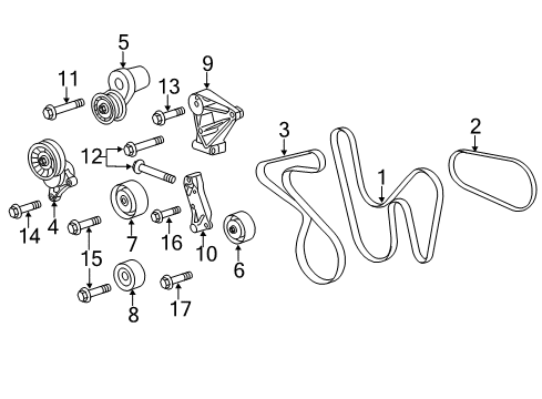 2011 Cadillac CTS Belts & Pulleys - Belts Diagram 4 - Thumbnail