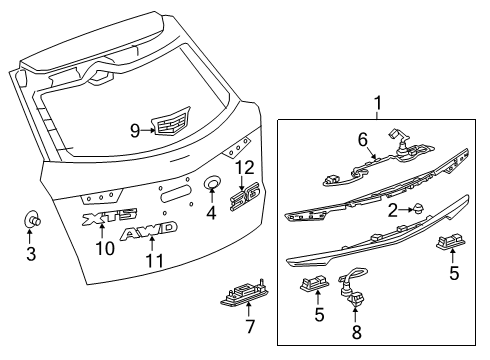 2017 Cadillac XT5 Parking Aid Diagram 3 - Thumbnail