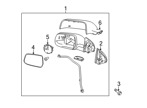 2011 GMC Terrain Mirror Glass, Rear Driver Side Diagram for 20873491