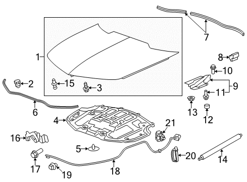 2010 Chevy Camaro Hood Diagram for 23299658