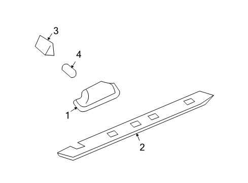 2007 Hummer H2 License Lamp, Rear Diagram for 15060514