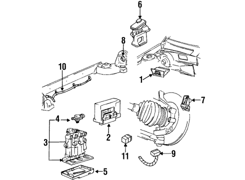 1997 Pontiac Grand Am Motor Assembly Diagram for 18023770