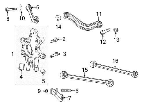 2016 Cadillac CT6 Knuckle Upper Bolt Diagram for 11570765
