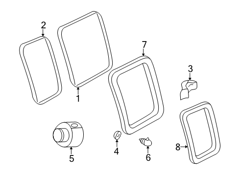 2021 GMC Savana 3500 Glass - Side Door Diagram 2 - Thumbnail