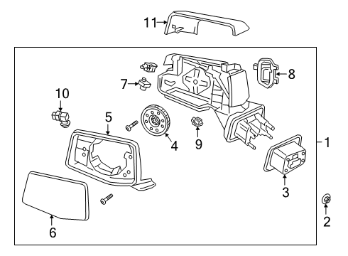 2025 GMC Sierra 1500 Bezel, Rear Passenger Side Diagram for 84575674