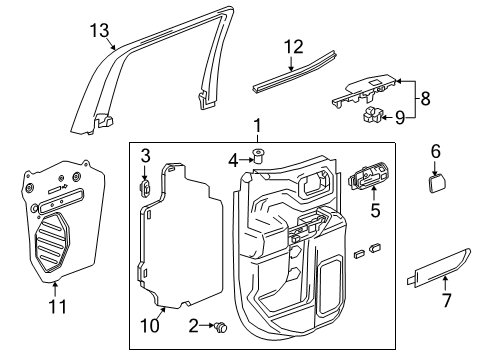 2022 Chevy Silverado 1500 Applique, Rear Passenger Side Diagram for 84588209