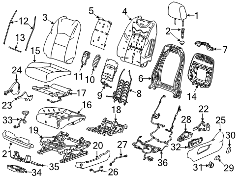2023 Cadillac XT4 Seat Cushion Pad, Driver Side Diagram for 84541639