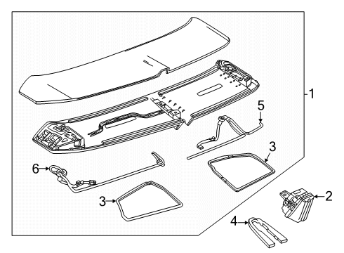 2025 Cadillac OPTIQ Rear Spoiler Diagram