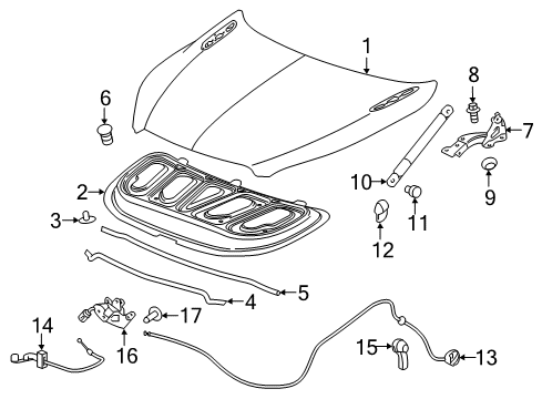 2018 Buick Envision Hood & Components Diagram