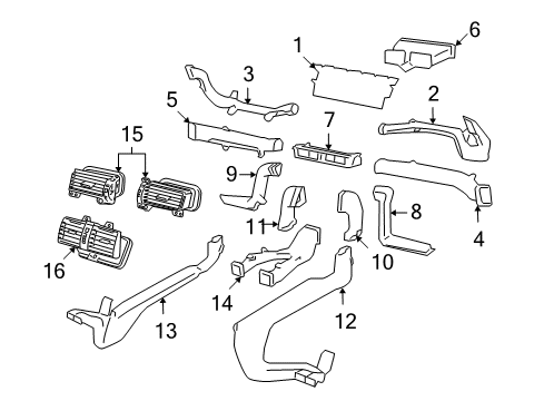 2009 Pontiac G8 Rear Duct Diagram for 92175211