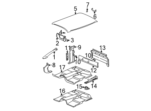 2005 Chevy Silverado 2500 HD Interior Trim - Cab Diagram 8 - Thumbnail