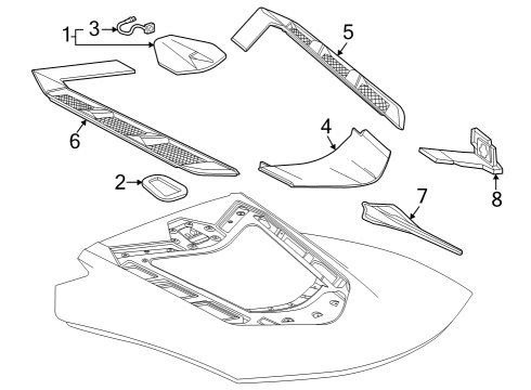 2024 Chevy Corvette Applique Diagram for 84895699
