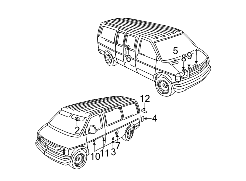 2002 GMC Savana 3500 Information Labels Diagram