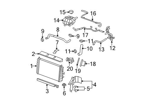 2006 Buick Lucerne Radiator Diagram for 25769584
