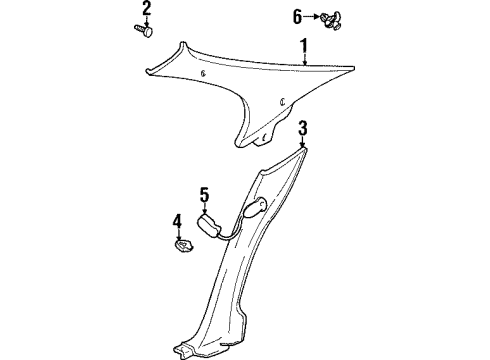 1997 Pontiac Grand Prix Interior Trim - Quarter Panels Diagram