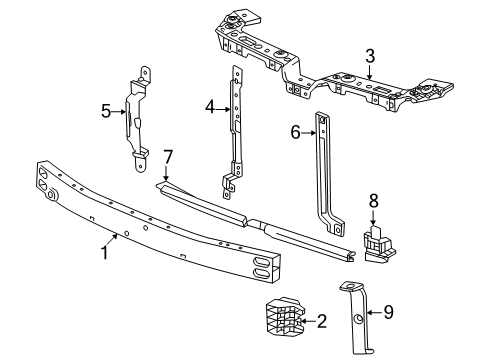 2025 GMC Terrain Bar, Front And Rear Bumper/Fascia Face Diagram for 26429937