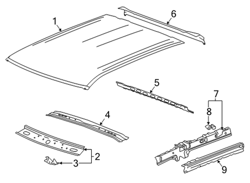 2025 GMC Sierra 2500 HD Roof & Components Diagram 3 - Thumbnail