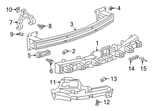 2025 Cadillac XT6 Bumper & Components - Rear Diagram 2 - Thumbnail