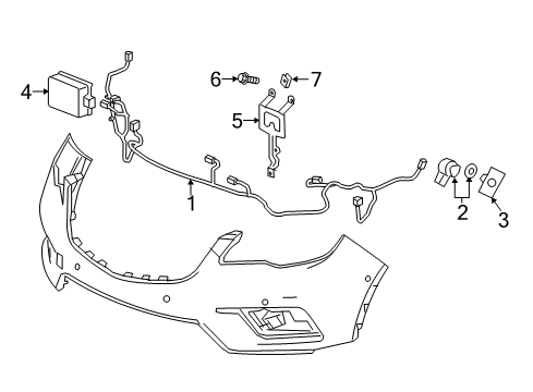 2016 Buick Envision Parking Sensor Diagram for 90805836