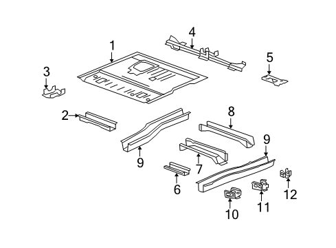 2007 Saturn Outlook Floor & Rails Diagram
