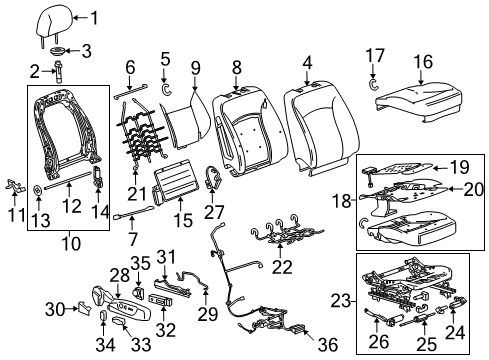 2011 Buick Regal Adjust Motor, Passenger Side Diagram for 13578637