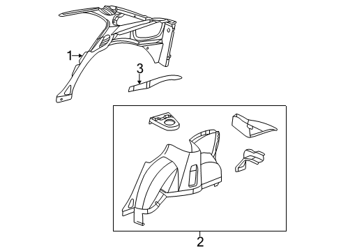 2005 Chevy Cavalier Inner Structure - Quarter Panel Diagram 2 - Thumbnail