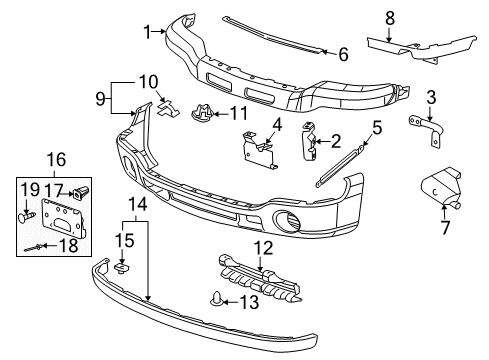 2005 GMC Sierra 1500 Center Brace, Driver Side Diagram for 15135453