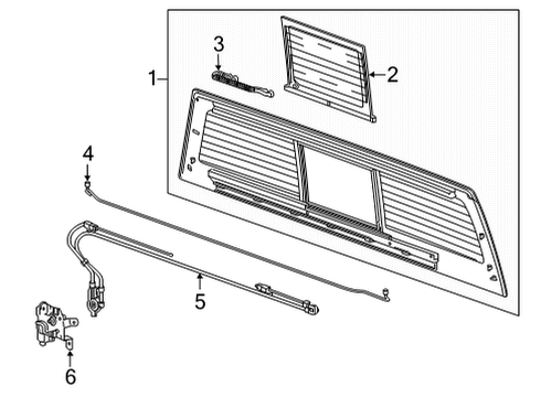 2021 GMC Sierra 3500 HD Moveable Glass, Rear Diagram for 84375078