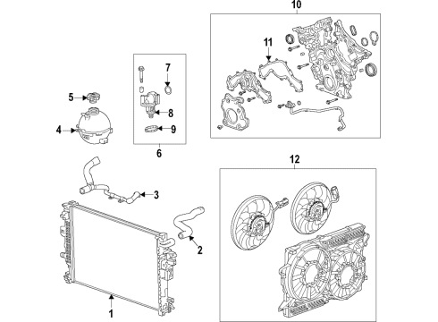 2019 Buick Regal Sportback Radiator & Components Diagram 4 - Thumbnail