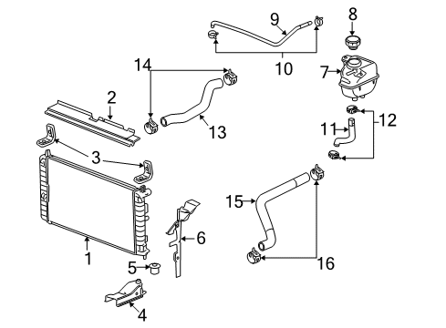 2009 Saturn Aura Radiator & Components Diagram 2 - Thumbnail