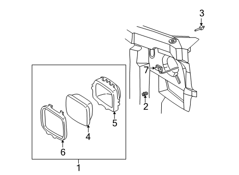 2002 GMC Savana 3500 Headlamp Components Diagram